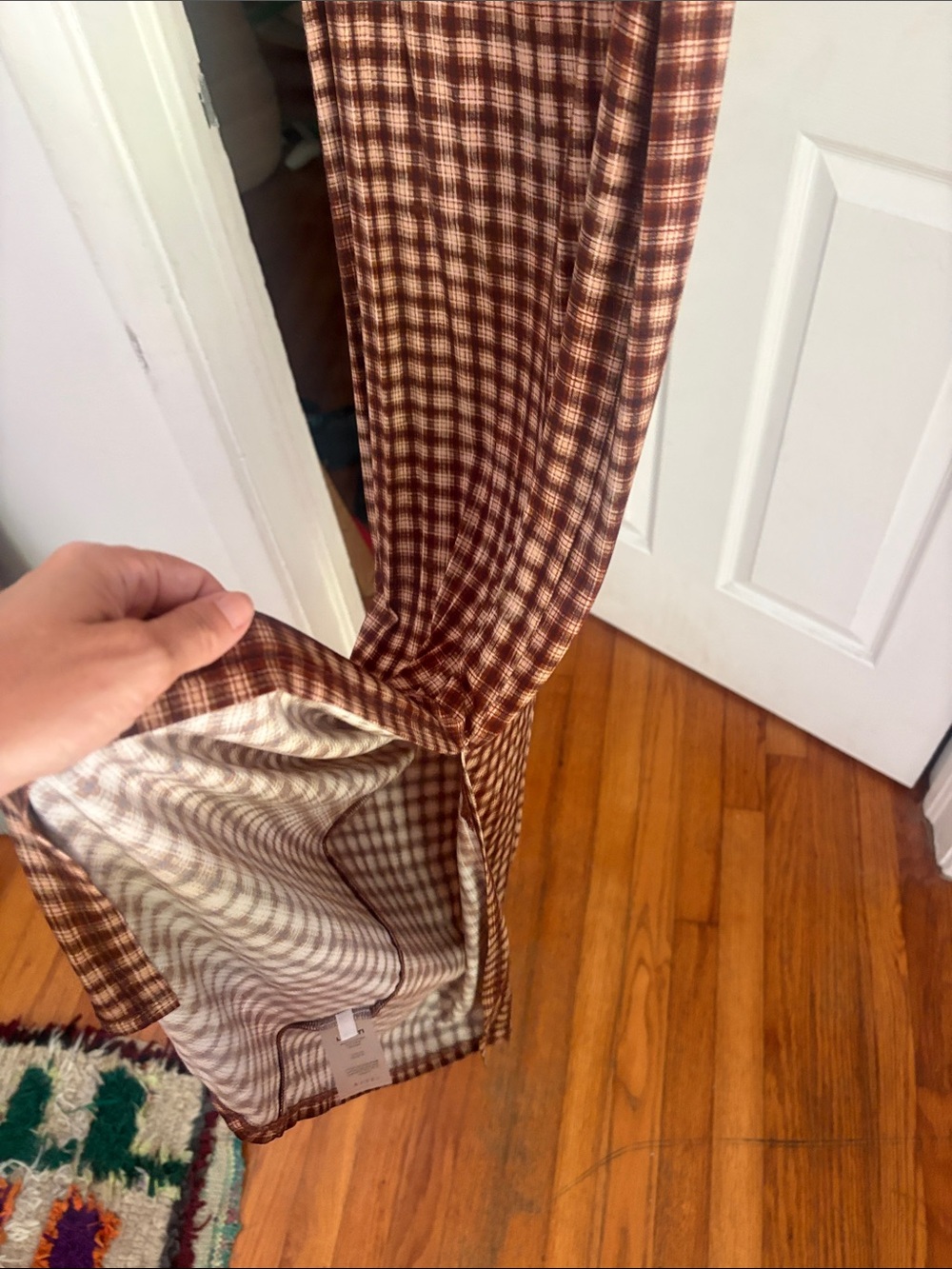 Miaou - Selena Sleeveless Brown Plaid Maxi Dress - xs - Picture 6 of 9